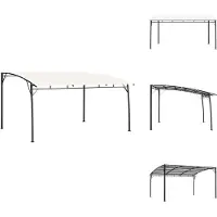 vidaXL Protection solaire de jardin 4x3x2,55 m Blanc crème - Pavillons & Tentes de réception