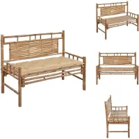 vidaXL Banc de jardin avec support 120 cm bambou - Bancs de jardin