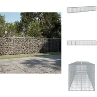 vidaXL Gabion avec couvercle 700x100x100 cm Fer galvanisé