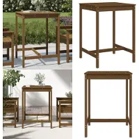 vidaXL Table de jardin brun miel 82,5x82,5x110 cm Pin massif - Table de jardin - Tables de jardin - Table d'extérieur - Table de terrasse