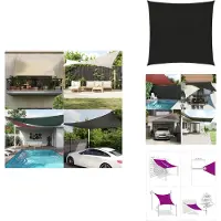 vidaXL Voile d'ombrage 160 g/m² Noir 2x2 m HDPE - Parasols & Protection solaire