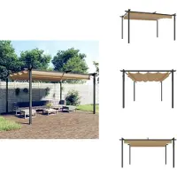 vidaXL Pavillon avec toit extensible 4x3 m Taupe - Pavillons & Tentes de réception