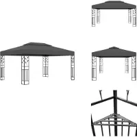 vidaXL Pavillon avec double toit 3x4 m Anthracite - Pavillons & Tentes de réception