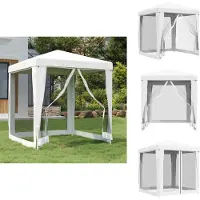 vidaXL Tente de réception avec 4 parois latérales en filet 2 x 2 m Blanc - Pavillons & Tentes de réception