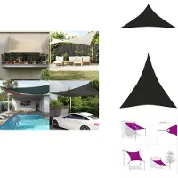 vidaXL Voile d'ombrage 160 g/m² Noir 5x6x6 m HDPE - Parasols & Protection solaire