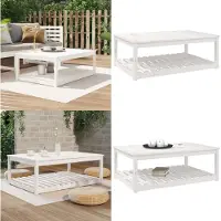 vidaXL Table de jardin blanche 121x82,5x45 cm Pin massif - Table de jardin - Tables de jardin - Table de terrasse - Table basse de jardin