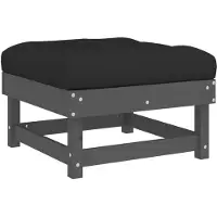 vidaXL Tabouret de jardin avec coussin Gris Pin massif - éléments de canapé de jardin