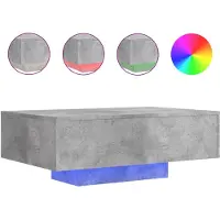 The Living Store Table basse avec lampes LED gris béton 85x55x31 cm