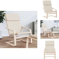 vidaXL Fauteuil Relax Tissu Crème - Fauteuil