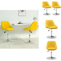 vidaXL Chaise de salle à manger 2 pcs. Pivotant jaune moutarde velours