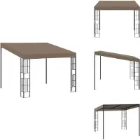 vidaXL Pavillon mural 3x3 m Taupe Tissu - Pavillons & Tentes de réception
