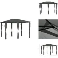 vidaXL Pavillon avec couvertures de poteaux 3x4x2,6 m Anthracite 160 g/m² - Pavillons & Tentes de réception