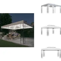 vidaXL Pavillon avec guirlande lumineuse LED 4x3x2,7 m Blanc - Pavillons & Tentes de réception