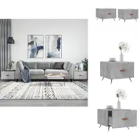 The Living Store Tables basses 2 pcs. Gris béton 50x50x40 cm Bois composite