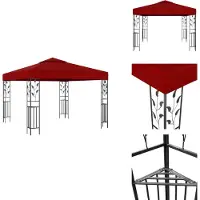 vidaXL Pavillon 3x3 m bordeaux - Pavillons & Tentes de réception