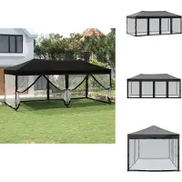 vidaXL Tente de réception pliable avec parois latérales Noir 3x6 m - Pavillons & Tentes de réception