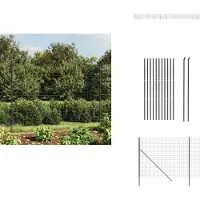 vidaXL Clôture grillagée Anthracite 1,6x25 m Acier galvanisé - Panneaux de clôture