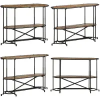 vidaXL Table console 110x42x76 cm bois massif de récupération