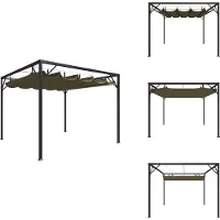 vidaXL Pavillon de jardin avec toit extensible 3x3 m Taupe 180 g/m² - Pavillons & Tentes de réception