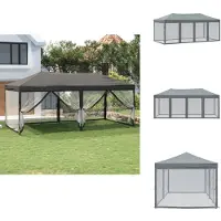 vidaXL Tente de réception pliante avec parois latérales Anthracite 3x6 m - Pavillons & Tentes de réception