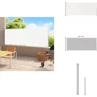 vidaXL Marquise latérale extensible 220x500 cm Crème - Parasols & Protection solaire