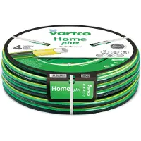 Vartco tuyau d'eau 4 couches Anti Twist Tuyau d'arrosage de jardin Tuyau flexible Tresse croisée polyester Résistant aux UV 27 Bar 1/2" 50m