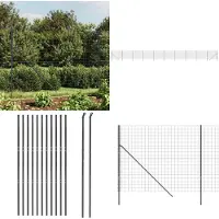 vidaXL Clôture grillagée Anthracite 2,2x25 m Acier galvanisé - Clôture grillagée - Clôture de jardin - Grillage métallique