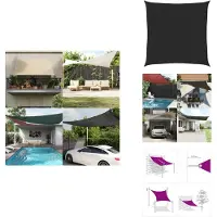 vidaXL Voile d'ombrage 160 g/m² Noir 4,5x4,5 m HDPE - Parasols & Protection solaire