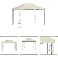 The Living Store Pavillon du magasin vivant 4x3x2,7 m Crème 160 g/m²