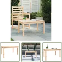 The Living Store Table de jardin 82,5x50,5x45 cm pin massif