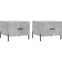 The Living Store Tables basses 2 pcs. Gris béton 50x50x40 cm Bois composite