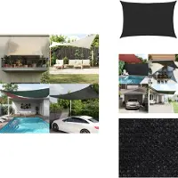 vidaXL Voile d'ombrage 160 g/m² Noir 3,5x4,5 m HDPE - Parasols & Protection solaire