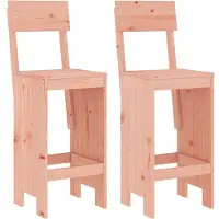 The Living Store Tabouret de bar 2 pcs. 40x48,5x115,5 cm Bois massif Douglas