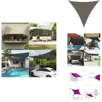 vidaXL Voile d'ombrage HDPE Triangulaire 3,6x3,6x3,6 m Anthracite - Parasols & Protection solaire