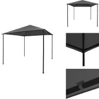 vidaXL Pavillon 3x3 m Anthracite Tissu et acier 180 g/m² - Pavillons & Tentes de réception