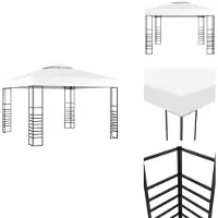 vidaXL Pavillon de jardin 3×3 m Blanc - Pavillons & Tentes de réception