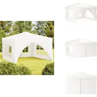 vidaXL Tente de réception pliable avec parois latérales Blanc 3x3 m - Pavillons & Tentes de réception
