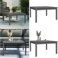 vidaXL Table de jardin Gris 82,5x82,5x45 cm Pin massif - Table de jardin - Tables de jardin - Table de terrasse - Outdoor Table