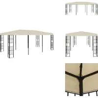 vidaXL Pavillon 3x6 m Creme - Pavillons & Partyzelte