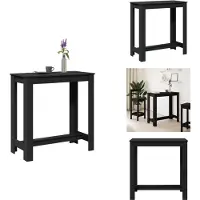 vidaXL Table de bar noire 102x50x103,5 cm Bois composite