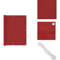 vidaXL Paravent de balcon Rouge 120x600 cm Tissu Oxford - Parasols & Ecrans solaires