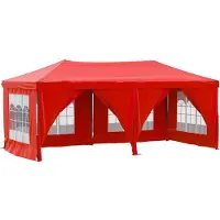 vidaXL Tente de réception pliante avec parois latérales rouge 3x6 m - Pavillons & Tentes de réception