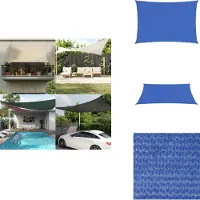 vidaXL Voile d'ombrage 160 g/m² Bleu 2x3,5 m HDPE - Parasols & Protection solaire