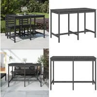 vidaXL Table de jardin Gris 159,5x82,5x110 cm Pin massif - Table de jardin - Tables de jardin - Table d'extérieur - Table de terrasse