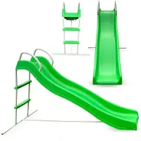HyperMotion Toboggan Enfant Jardin avec Échelle HyerMotion – Glissade Sécurisée 183cm, Acier Résistant UV, Siège Confortable, 3 Ans+ Charge 45kg