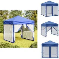 vidaXL Tente de réception pliable avec parois latérales Bleu 2x2 m - Pavillons & Tentes de réception