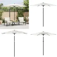 vidaXL Parasol avec mât en acier blanc 268x268x226 cm