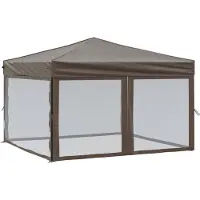 The Living Store Tente de réception pliable avec parois latérales Taupe 3x3 m