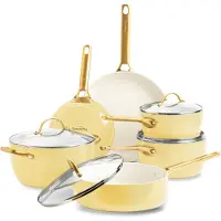 Greenpan Padova Reserve, lot de 6 casseroles et poêles, jaune, lavable au lave-vaisselle