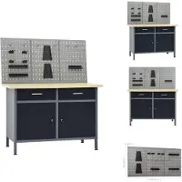 vidaXL Établi avec 3 panneaux à outils - Établis